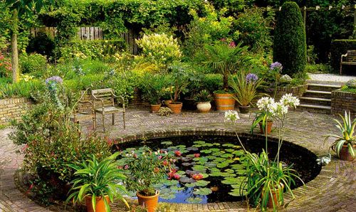 classic pond in the garden