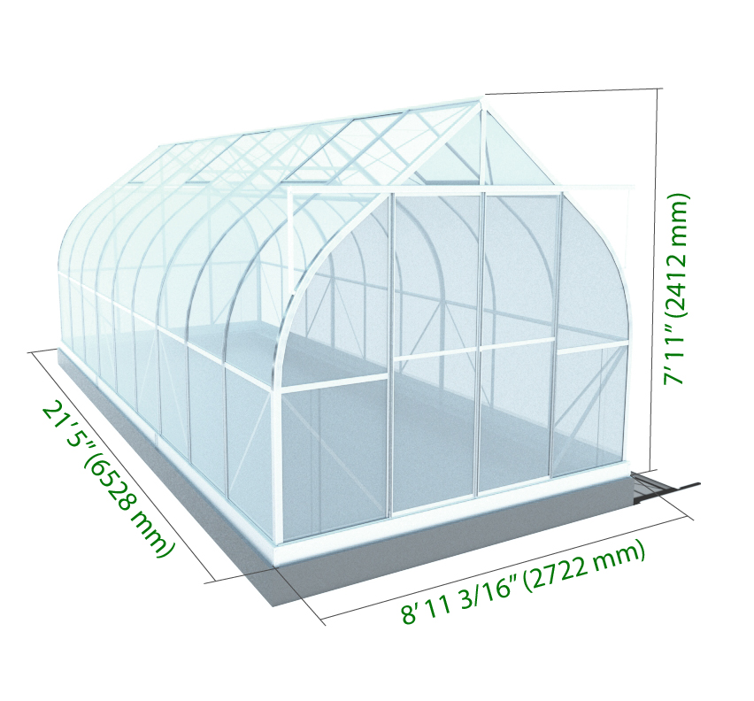 ClimaPod Virtue 9x21 Greenhouse Dimensions