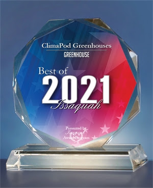 ClimaPod Greenhouses has been selected for the 2021 Best of Issaquah Awards for Greenhouse