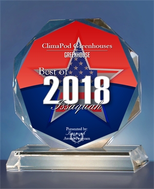 ClimaPod Greenhouses has been selected for the 2018 Best of Issaquah Awards for Greenhouse