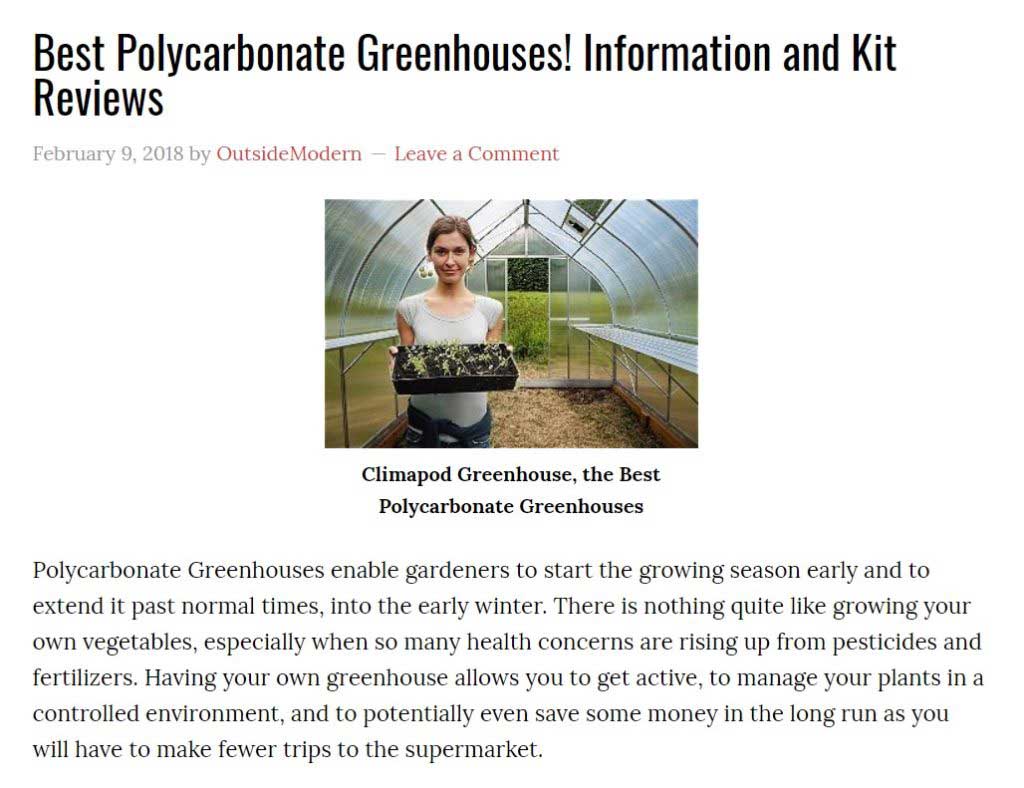 best choice between Polycarbonate Greenhouses