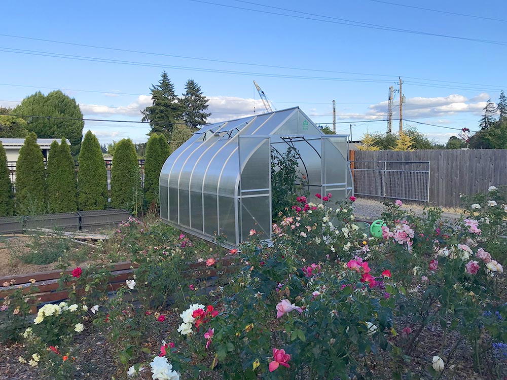ClimaPod Greenhouse and flowers