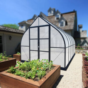 ClimaPod Virtue Black HD 9x14 Greenhouse Kit backyard image