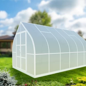 ClimaPod Virtue White 9x14 Hinged Doors Greenhouse Kit image 01