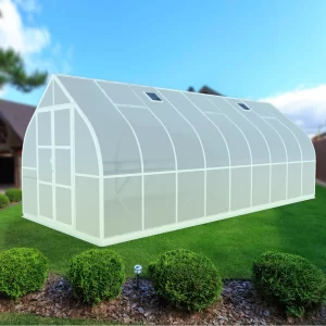 ClimaPod Virtue White 9x21 Hinged Doors Greenhouse Kit image 01