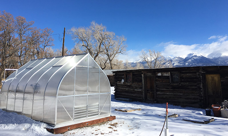ClimaPod greenhouse in winter