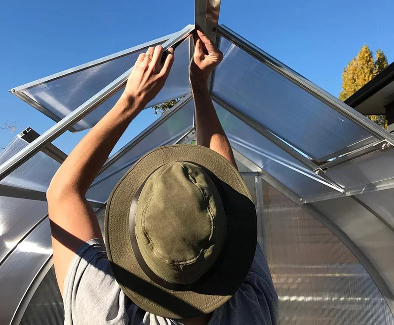 the assembling of ClimaPod Greenhouse Kit