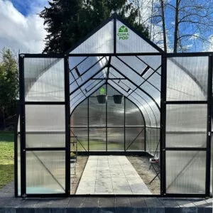 ClimaPod Virtue Black HD 9x14 Greenhouse Kit display photo day