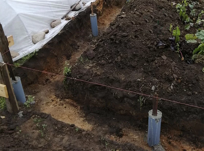 creating piles for the foundation